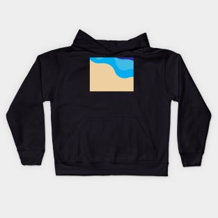 Abstract Blue waves and Brown sand background Kids Hoodie